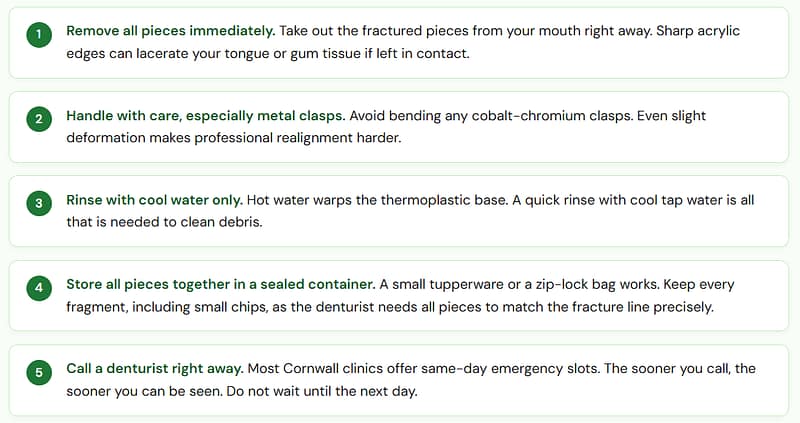 What to Do Immediately When Dentures Break
