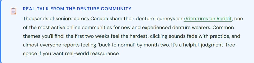 denture community talk